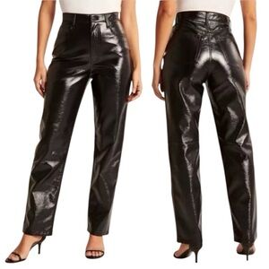Abercrombie and Fitch 90s straight High rise faux leather pants